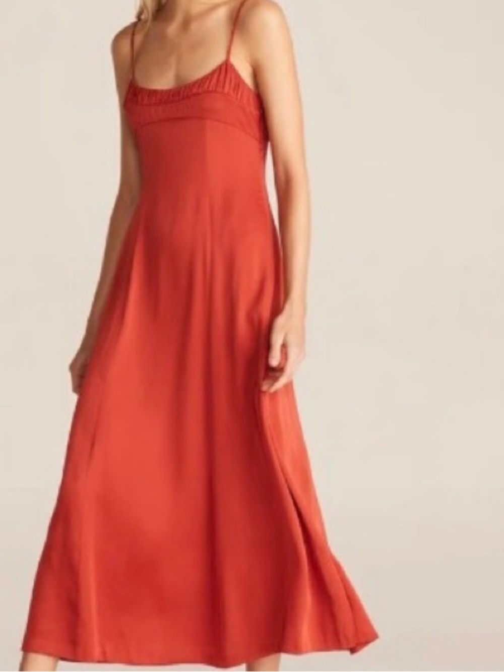 Rebecca Taylor Ruched Satin Long Dress - Size 6.
